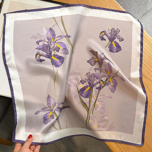  new fashionable silk temperament small square scarf women's silk scarf scarf mulberry silk scarf spring and summer Korean style scarf