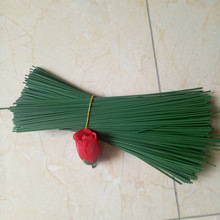 2号花杆10/15/20/30/40单支玫瑰花杆仿真花制作铁丝绿色胶包扁线