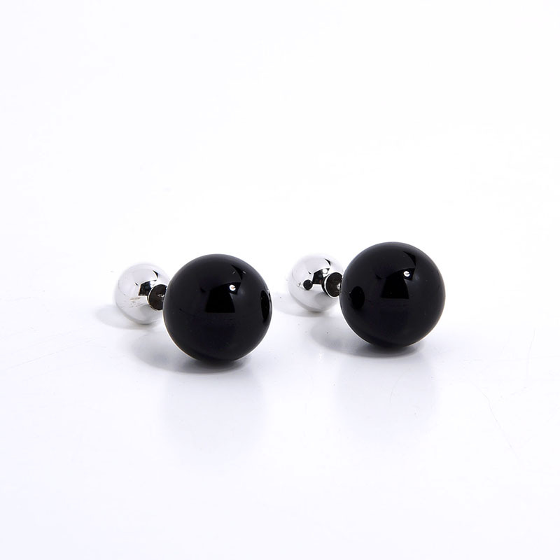 1 Paire Rétro Style Classique Rond Placage Agate Argent Sterling Oeil De Tigre Boucles D'oreilles display picture 19