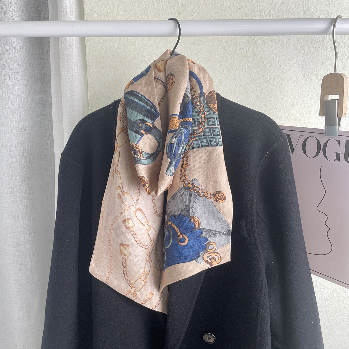 双层双面真丝羊毛围巾女秋冬季保暖长条羊毛飘带领巾批发工厂直销