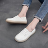 White shoes, comfortable non-slip footwear for pregnant for leisure, genuine leather, 2023, trend of season, plus size