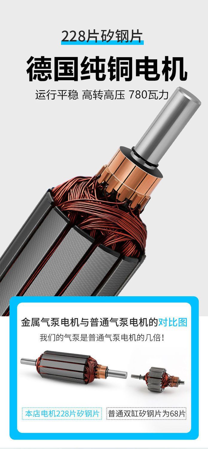 [All-Metal Durable] Jideli Car Air Pump Double-Cylinder High-Voltage High-Power Off-Road Truck Tire Gas