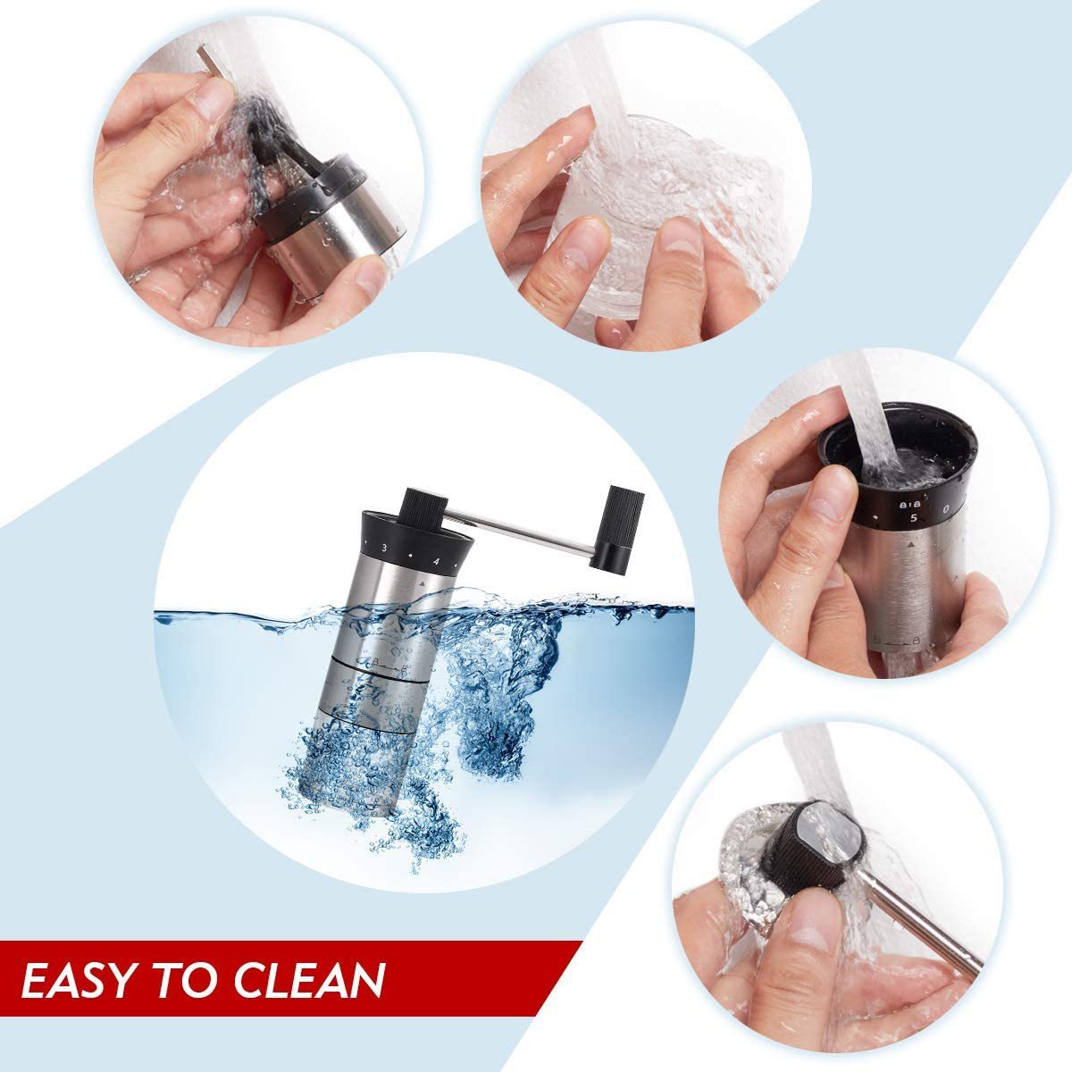 [Source Factory] Stainless Steel Coffee Grinder Detachable Portable Grinder Ceramic Grinding Core 191E18