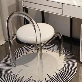 轻奢网红ins化妆椅家用懒人卧室靠背花瓣椅子简约美甲梳妆台凳子