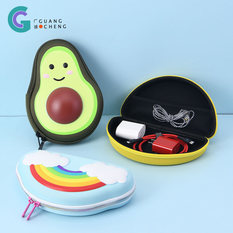 跨境新款卡通可爱EVA收纳包便捷式3C数码硬盘拉链包数据线耳机包