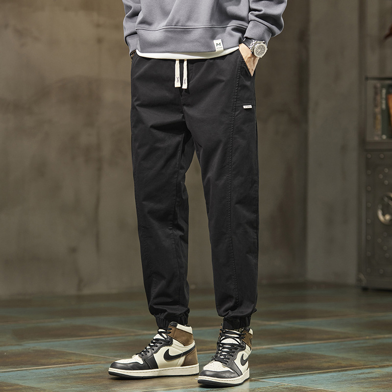 2025 신상 남성 바지 트렌디 브랜드 루즈핏 하렘 팬츠 사계절 기본 스타일 작업복 캐주얼 바지 남성용