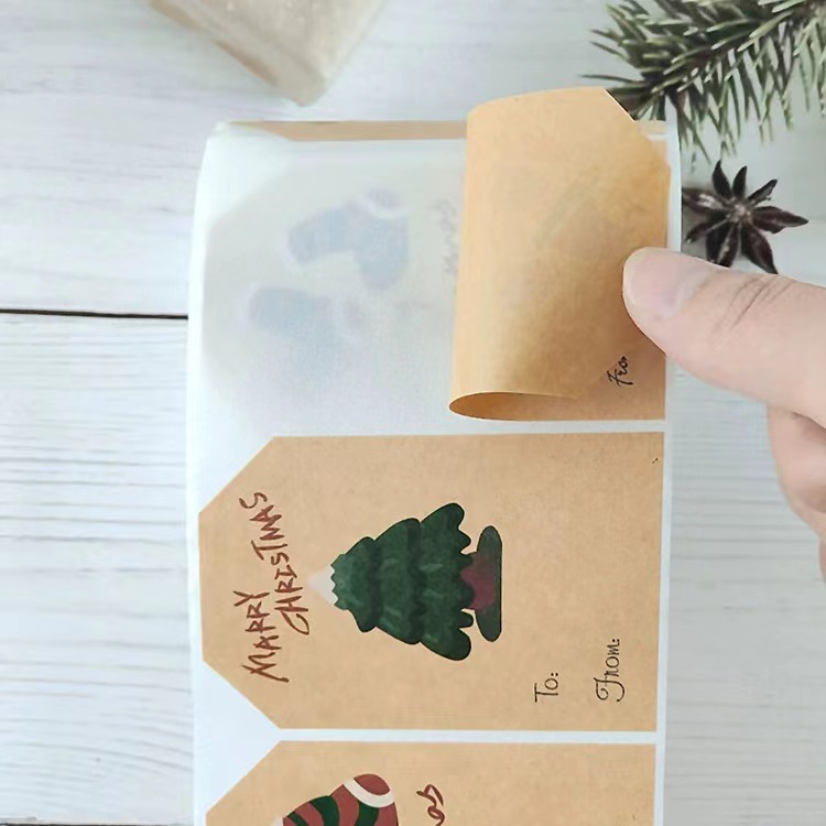 Christmas Festival Christmas Christmas Tree Snowman Copper Plate Sticker Party Gift Stickers