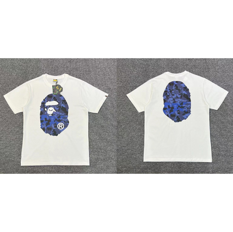 APE Ape トレンドブランド 外国貿易 ヘビーウェイト ピュアコットン ラウンドプリント 男女同型 ゆったり プレミアム 半袖 Tシャツ 25SS|undefined
