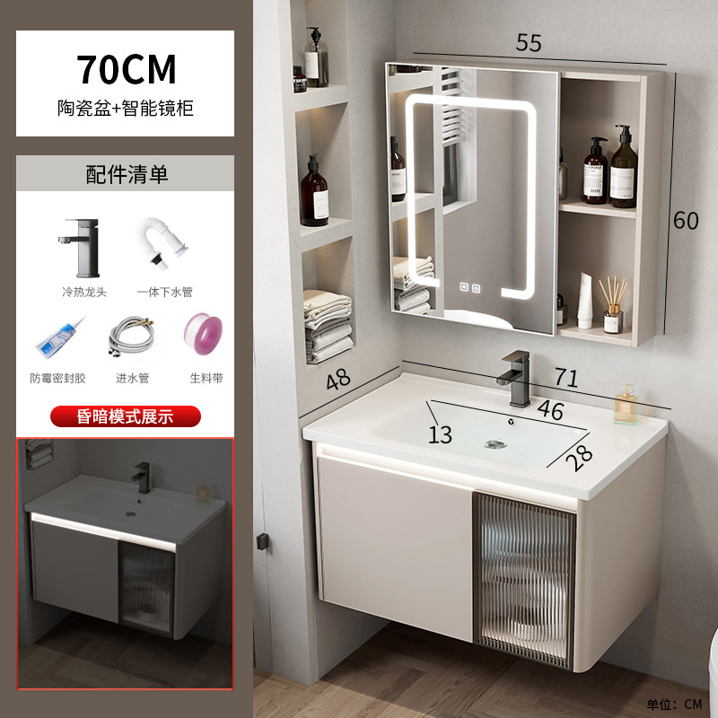 Espacio de aluminio cuarto de baño combinación Hotel Roca Placa de lavado integrado mesa de lavado baño lavabo cuenca transfronteriza