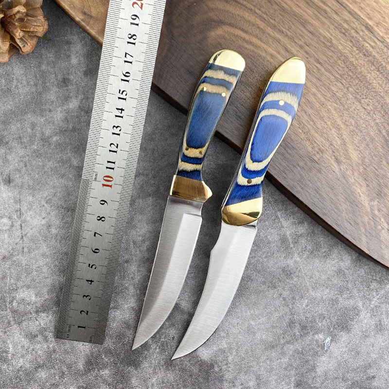 纯铜手柄小刀户外小直刀家用水果刀多用刀野营烧烤手把肉割肉小刀