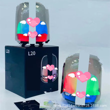 跨境新款L20藍牙音箱七彩琉璃燈4代水晶桌面便攜智能插卡L9音響