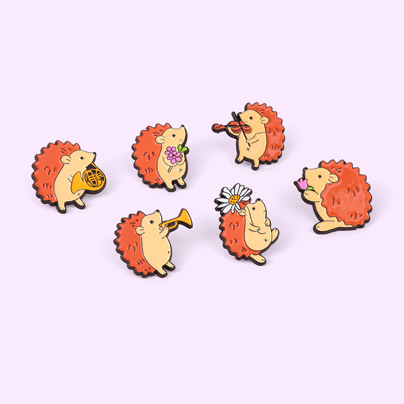 Hedgehog Pattern Unisex Gender Cute Pin Hedgehog Alloy Plating Unisex Brooches