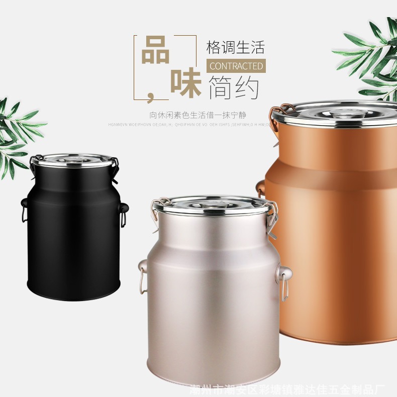Various Colors of Stainless Steel Sealed Buckets, Tea Buckets, Tea Cans, Multi-Purpose Food Storage Gift Cans, Tea Cans, Moisture-Proof Cans