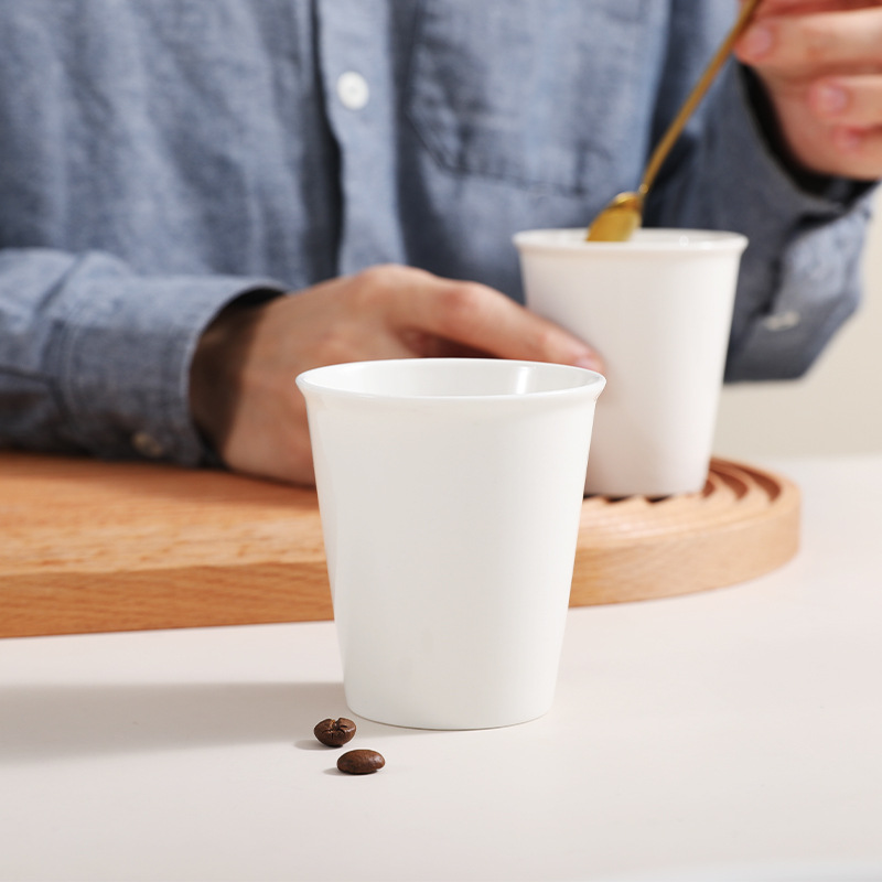 Porcelain Japanese creative water cup mug bathroom ceramic cup imitation paper cup couple mouthwash cup ceramic bathroom set