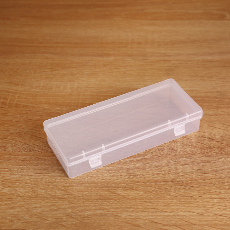 5 rectangular de almacenamiento de plástico transparente caja vacía estudiante papelería herramientas caja de plástico embalaje PP piezas caja de plástico