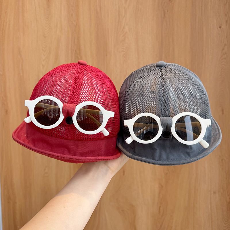 Sombrero de bebé de 1-3 años, gorra de visera de bebé de primavera y verano, gorra de béisbol para niños de moda coreana para niños, sección delgada de malla para niños