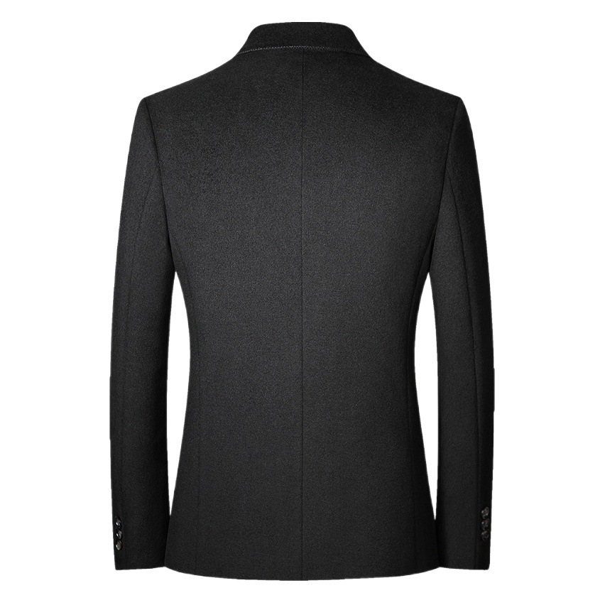 Traje de lana nuevo 2025 para hombre, abrigo de lana para otoño e invierno, blazer de lana suave, abrigo corto