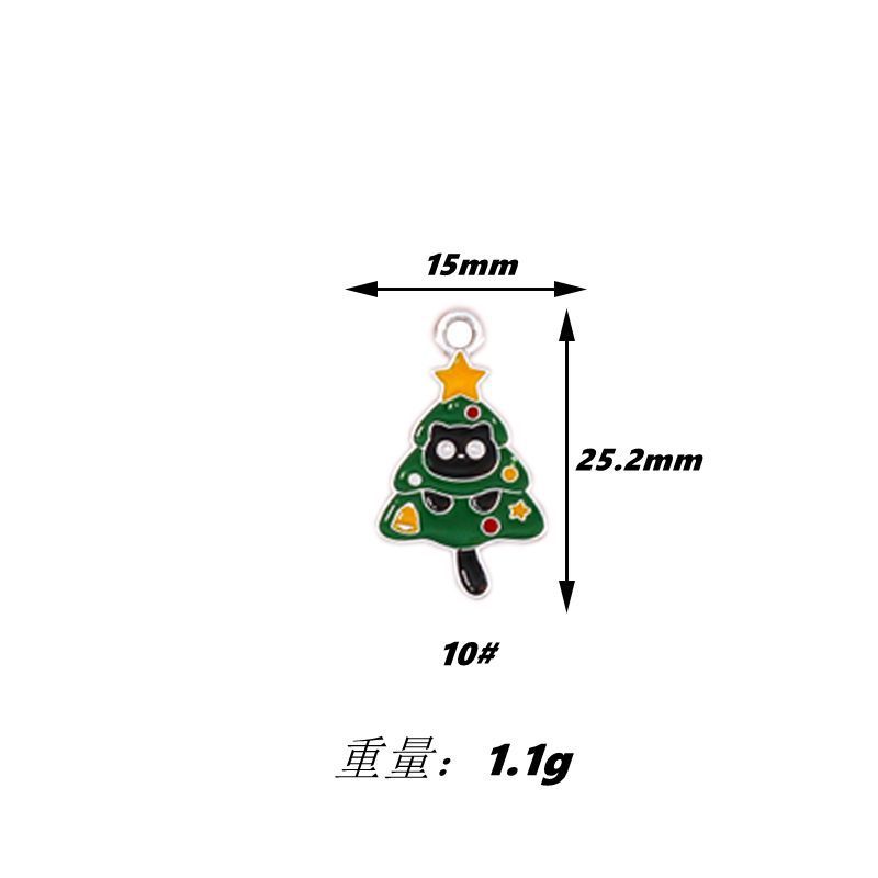 クリスマス漫画 DIY 合金ドリップオイルゴールデンホワイト K サンタクローススノーフレークヘラジカクリスマス猫アクセサリー|undefined