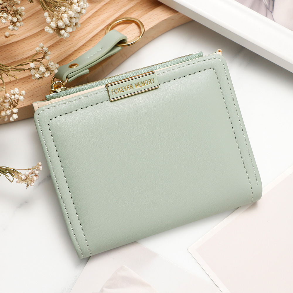 Nueva versión coreana de la moda para mujer billetera corta monedero con cremallera bolsa de monedas múltiples tarjeta tarjeta bolsa de identificación billetera