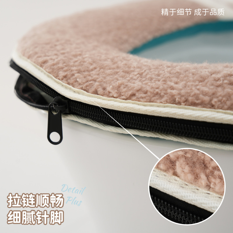 厂家批发拉链款加大马桶垫毛绒加厚大马桶垫家用坐便套冬季坐便垫|undefined