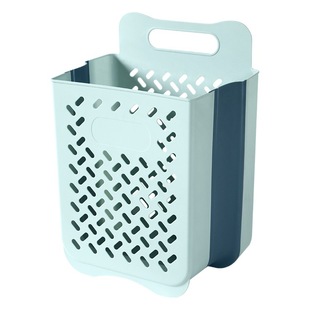 Foldable Wall Hanging Dirty Clothes Basket Household Laundry Basket Storage Basket Plastic Non-Punch Wall Hanging Bathroom Dirty Clothes Basket