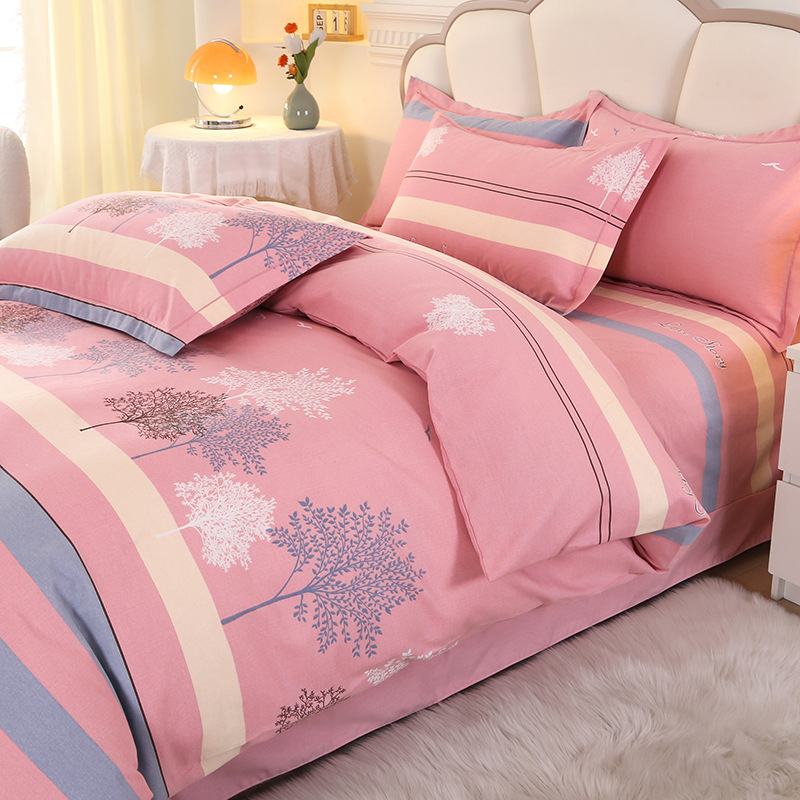 Algodón grueso molido cuatro piezas de sábanas cubiertas de ropa de cama de grado madre y bebé cuatro temporadas de tres piezas de algodón