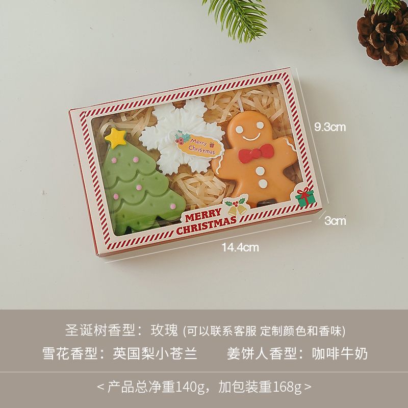 Navidad creativa vela navideña con mano regalo de vela pan de jengibre hombre modelado a mano vela de perfume al por mayor