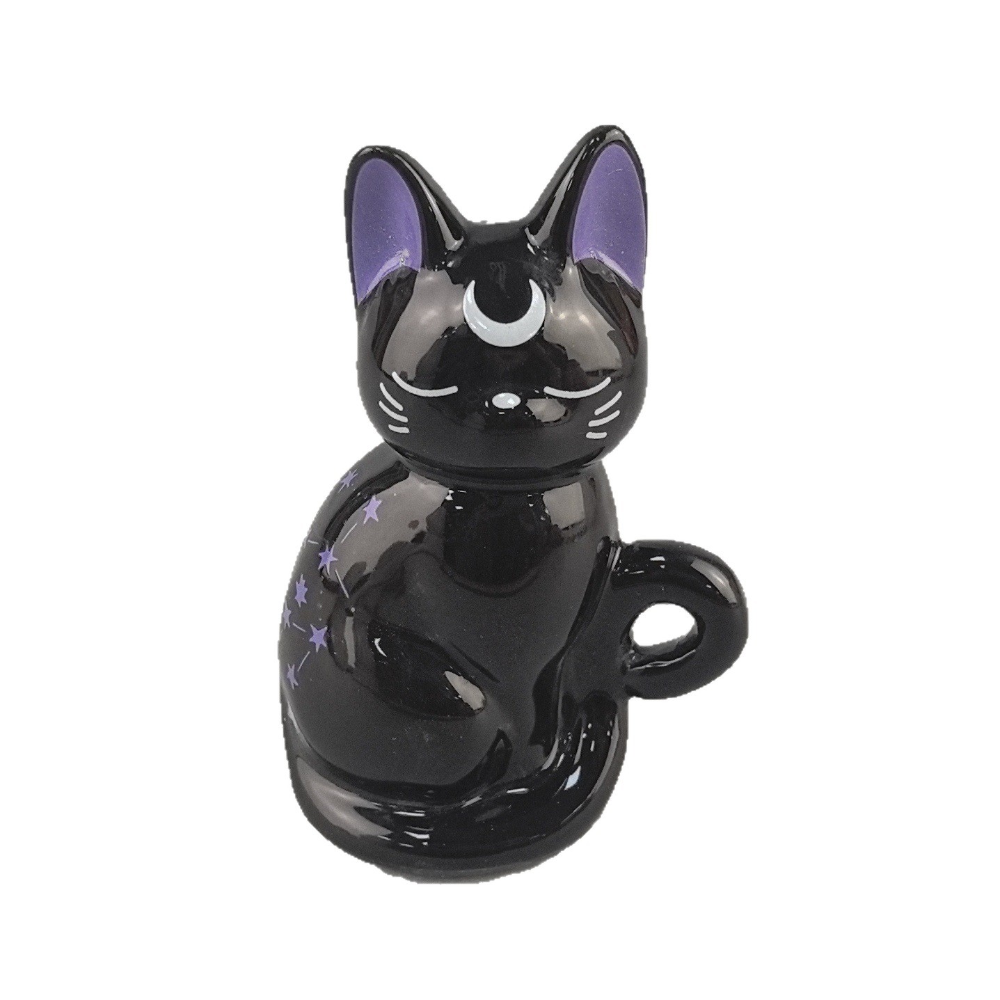 Halloween anime animado japonés perimetral gato negro muñecas hechas a mano modelo de gato pequeño muñeca decoración de escritorio