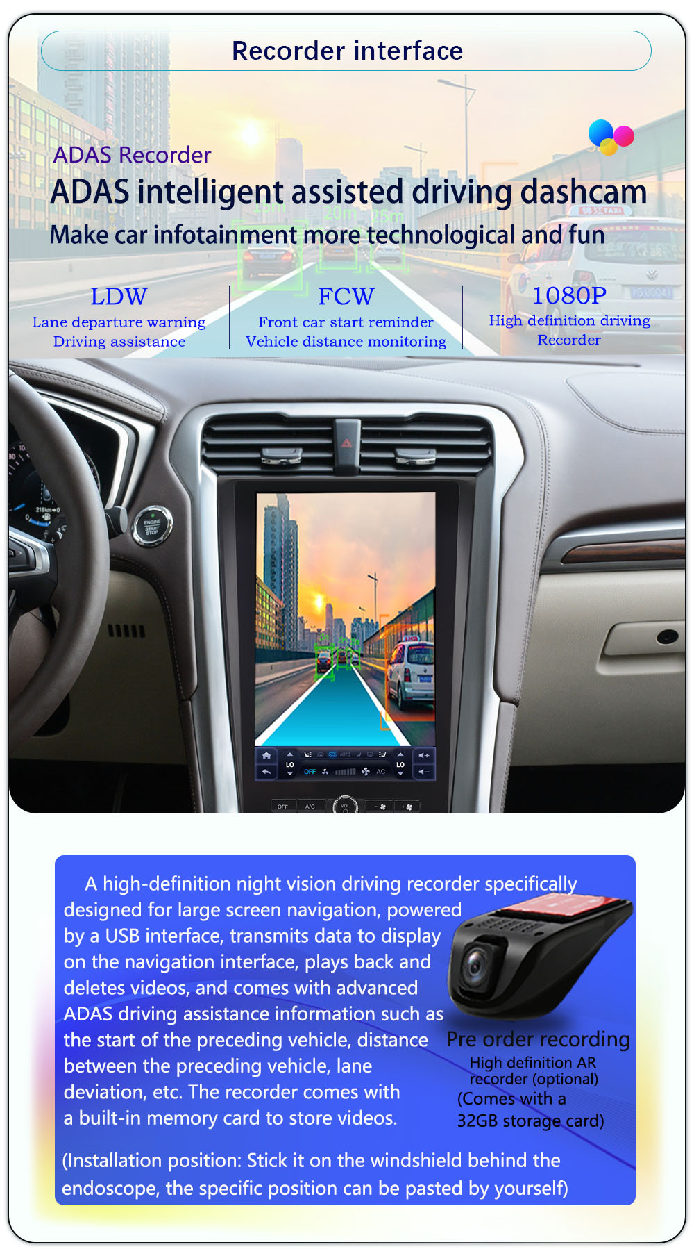 Suitable for 2013-2019 Ford Mondeo Android Large Vertical Screen Carplay Car Navigation All-In-One Machine