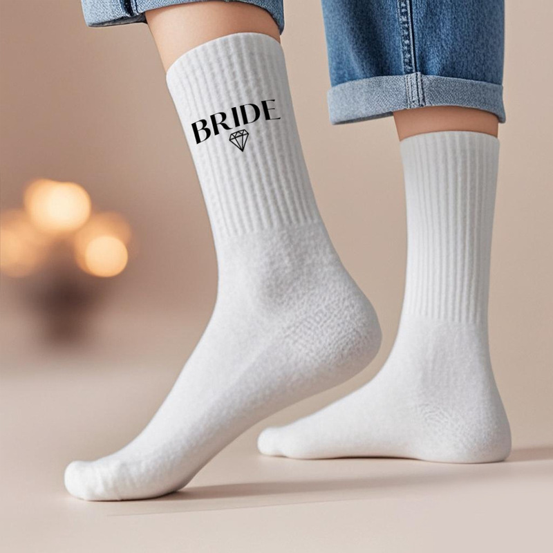 Bridesmaid Themed White Bridal Bridesmaid Socks Pure Cotton Comfortable and Breathable Cross-Border Aliexpress Wholesale Wedding