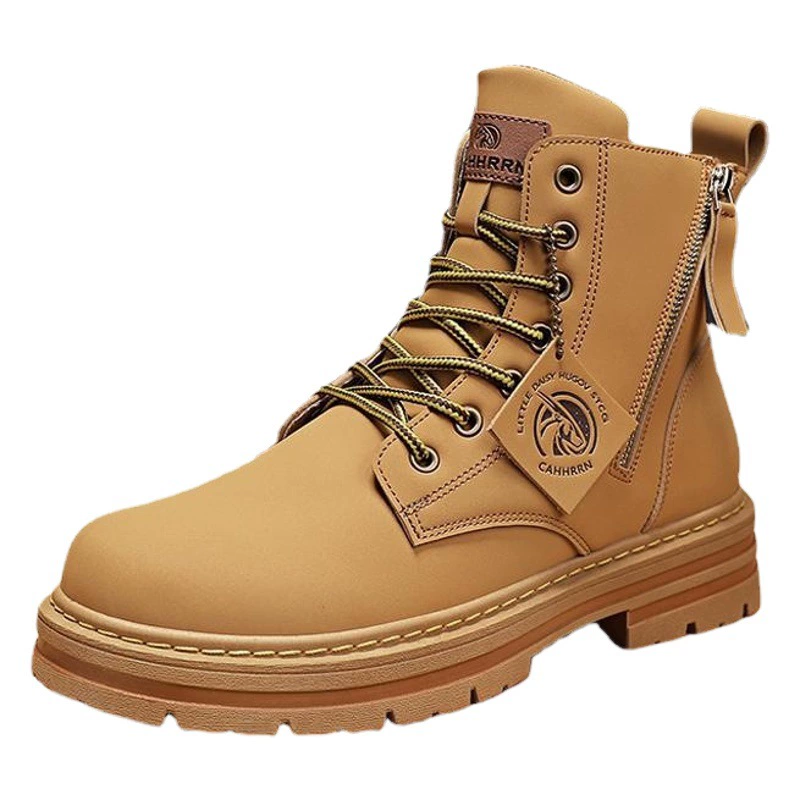 Осенние Ботинки Martin на толстой подошве с большим носком, Мужские ботинки в уличном стиле, новые ботильоны со средним верхом, мужские высокие ботинки от ревеня