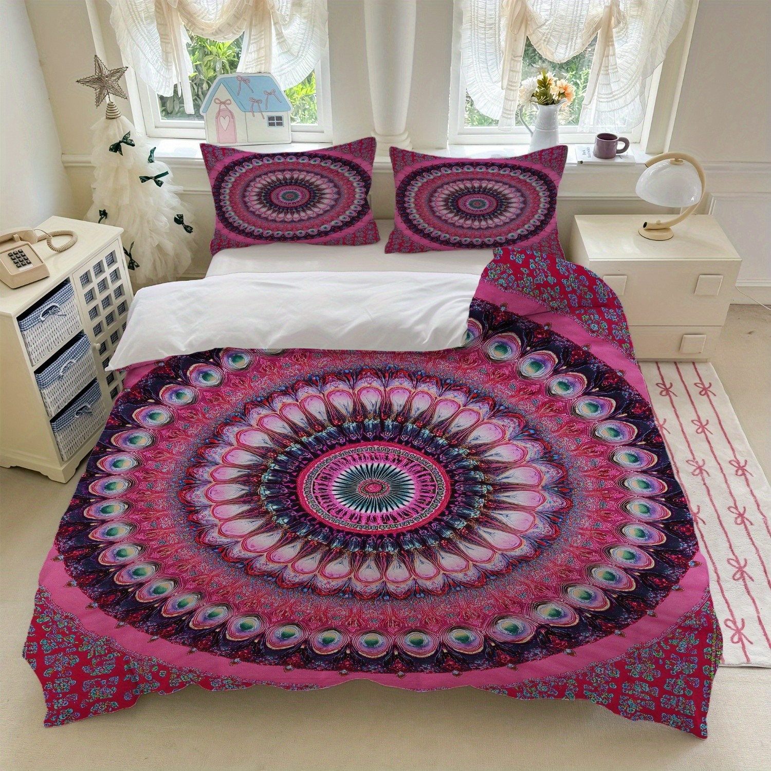 Transfronterizo textil para el hogar Mandala impresión digital quilt kit suave piel transpirable portador TEMU / JIT