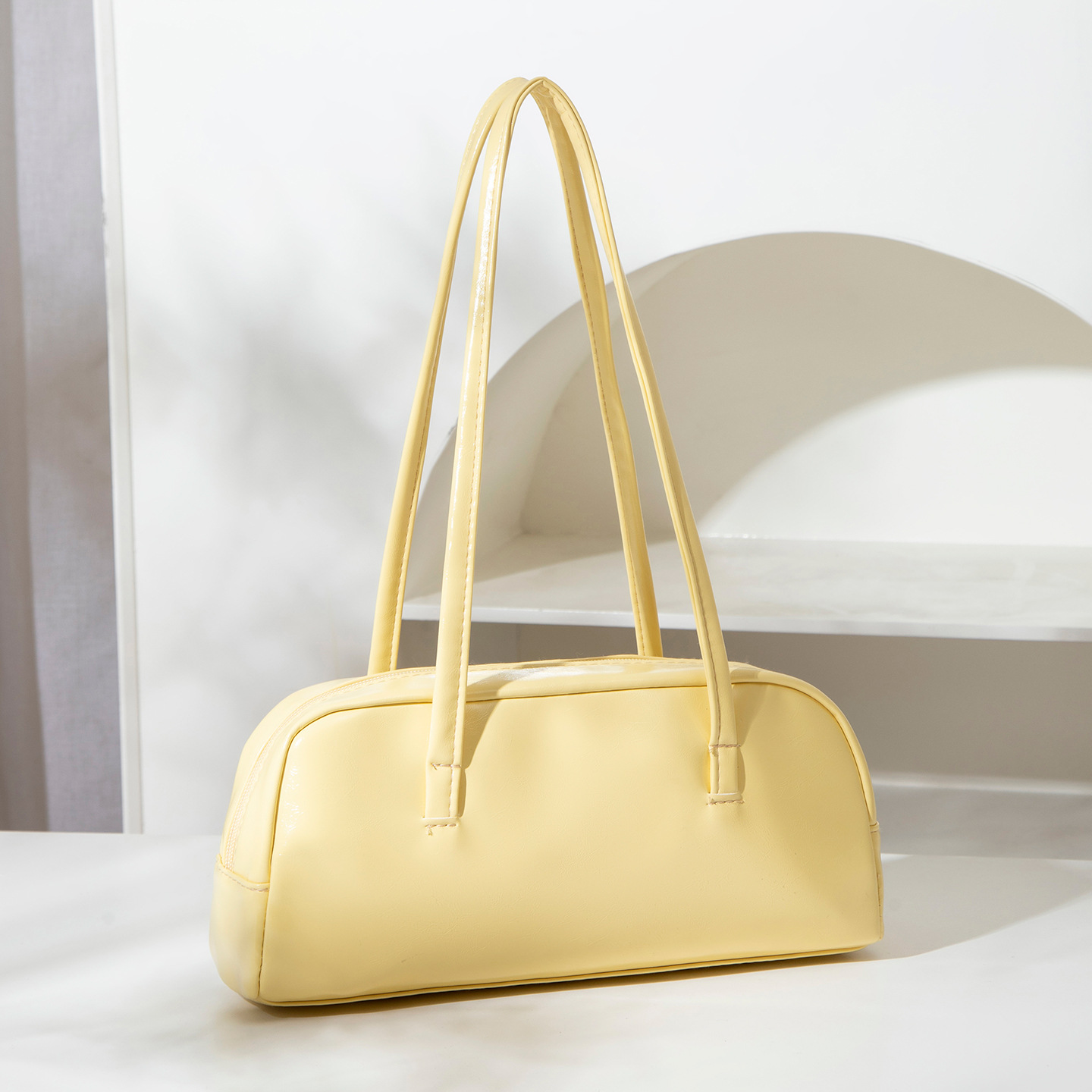 Borsa a spalla donna tinta unita borsa a mano casual elegante_voghion.com