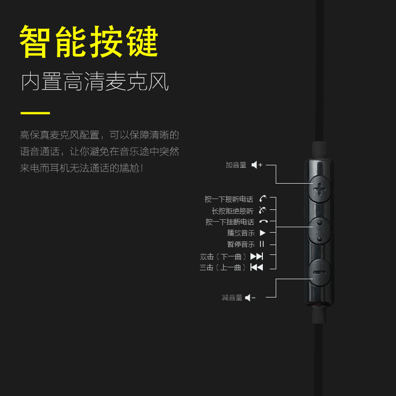 AWEI用維L型入耳有線耳機耳機 遊戲麵條線控耳機工廠跨境一件代發