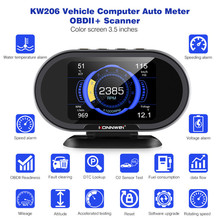 KONNWEI新款KW206汽車故障掃描儀+抬頭顯示器二合一 油耗 水溫表
