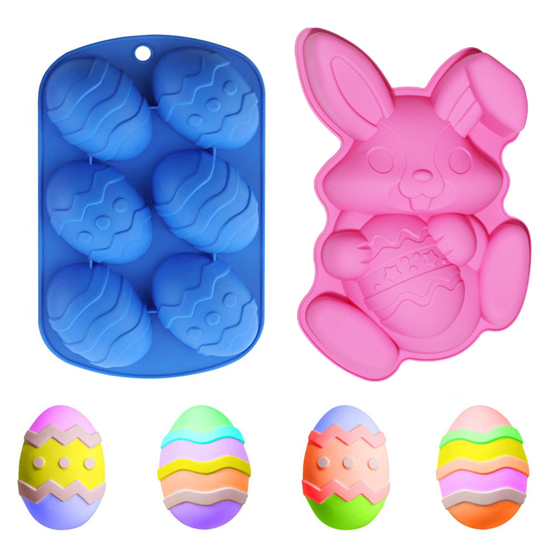Amazon New Easter Series Silicone Cake Mold Easter Egg Big Rabbit Holiday Gift Mold