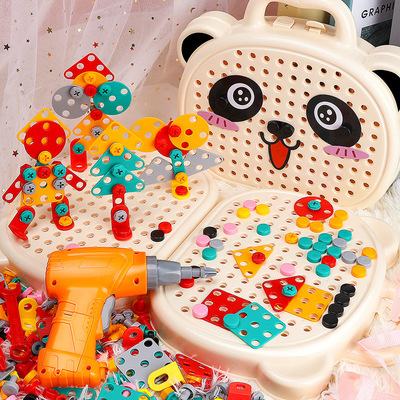 儿童拧螺丝钉组装玩具拆卸拼装工具箱电钻宝宝动手益智力2男孩3岁|ru