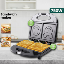 跨境110V家用电器 笑脸三明治机 迷你家用早餐机 多功能面包机
