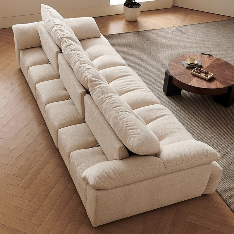 Sofá de brotes de flores sala de estar moderno simple pluma recta ajustable respaldo nubes sofá de tela de Chenille