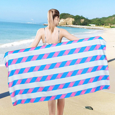印花沙滩巾定制超细纤维双面绒 欧美beach towel游泳速干沙滩浴巾|ms