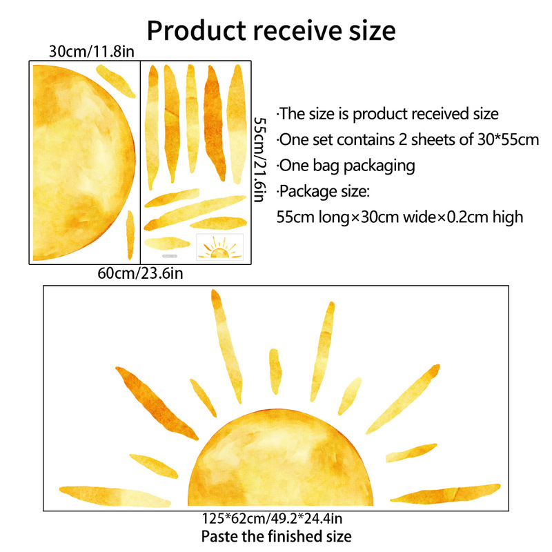 Ms8451クリエイティブ手描き太陽壁シール客間背景壁児童部屋装飾壁貼り付け|undefined