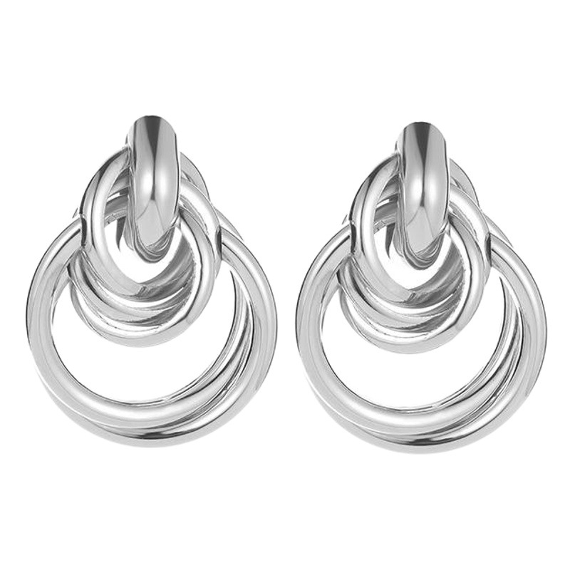 Europa y América de la nueva moda exagerada círculo Stud pendientes punk estilo geométrico pendientes transfronterizos suministro de metal joyería del oído al por mayor