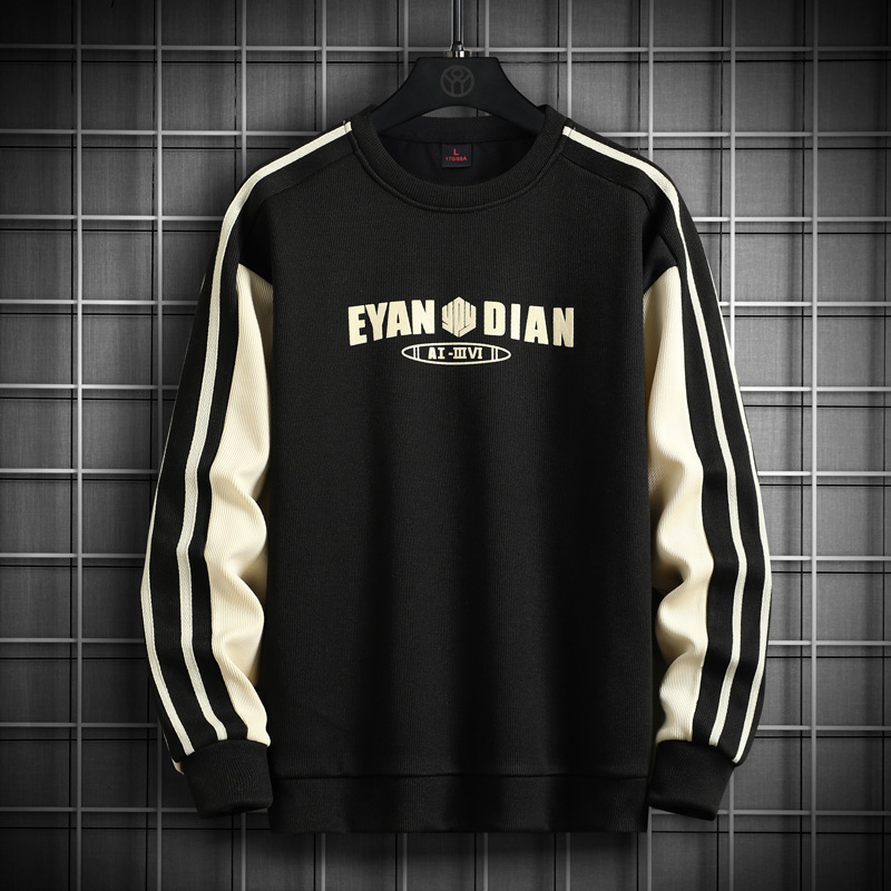 Sweatshirt 2024 autumn new versatile Korean version trendy long sleeved t-shirt plus size M-8XL base shirt men's top_voghion.com