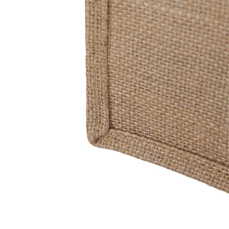 Bolsa de lino en blanco personalizado en stock cuerda de algodón bolsa de lino portátil vintage recubierto de lino grueso publicidad de compras bolsa de yute