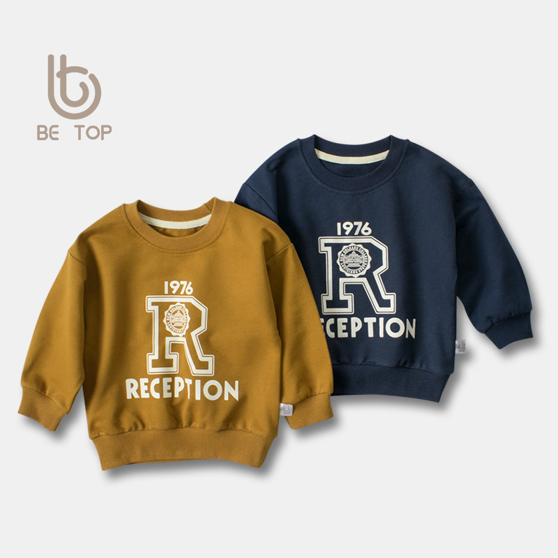 Nuevo be top marca ropa infantil al por mayor letras impresión otoño nuevo niño suéter ropa de bebé
