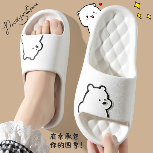 Bear Slippers for Men - Summer Indoor Home New  Edition, Love Couple Style, Bath Room Slippers with Non-Slip Cartoon Design for Women