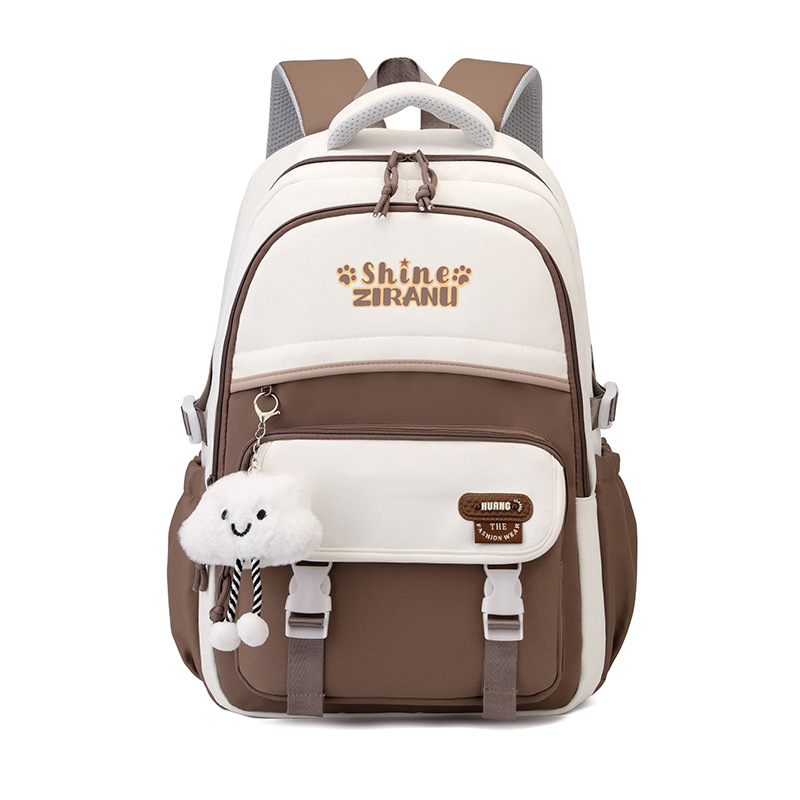 Mochila escolar transfronteriza para niñas, versión coreana elegante, gran capacidad, ligera, que reduce la carga y protege la columna vertebral, mochila de doble asa para estudiantes de secundaria.