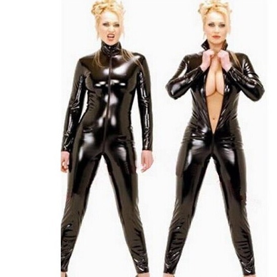 Utopia Sexy Lingerie Uniform Temptation One-Piece with Extra-Long Zipper Large Leather Jacket Shapewear Patent Leather Female Police Uniform European and American Style Utopia Sexy Lingerie Uniform Temptation One-Piece with Extra-Long Zipper Large Leather Jacket Shapewear Patent Leather Female Police Uniform European and American Style