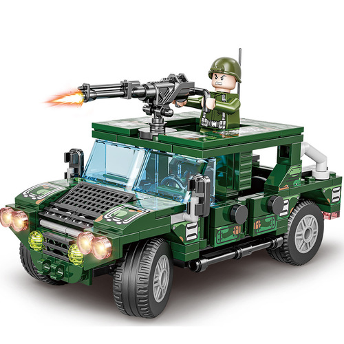 New product Xiangjun XJ919 small particle assembled building blocks military armored vehicle tank boy toy set