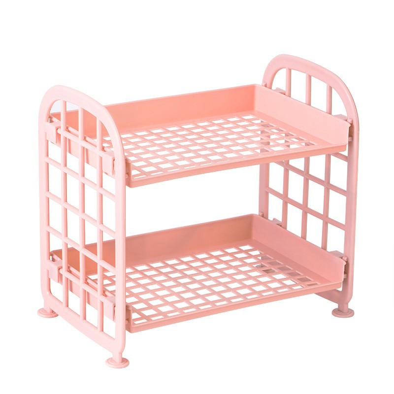 De doble capa de escritorio plegable rack de almacenamiento de cocina rack de almacenamiento simple hogar lavabo rack de almacenamiento